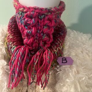 Colorful Knit Scarf with Tassels